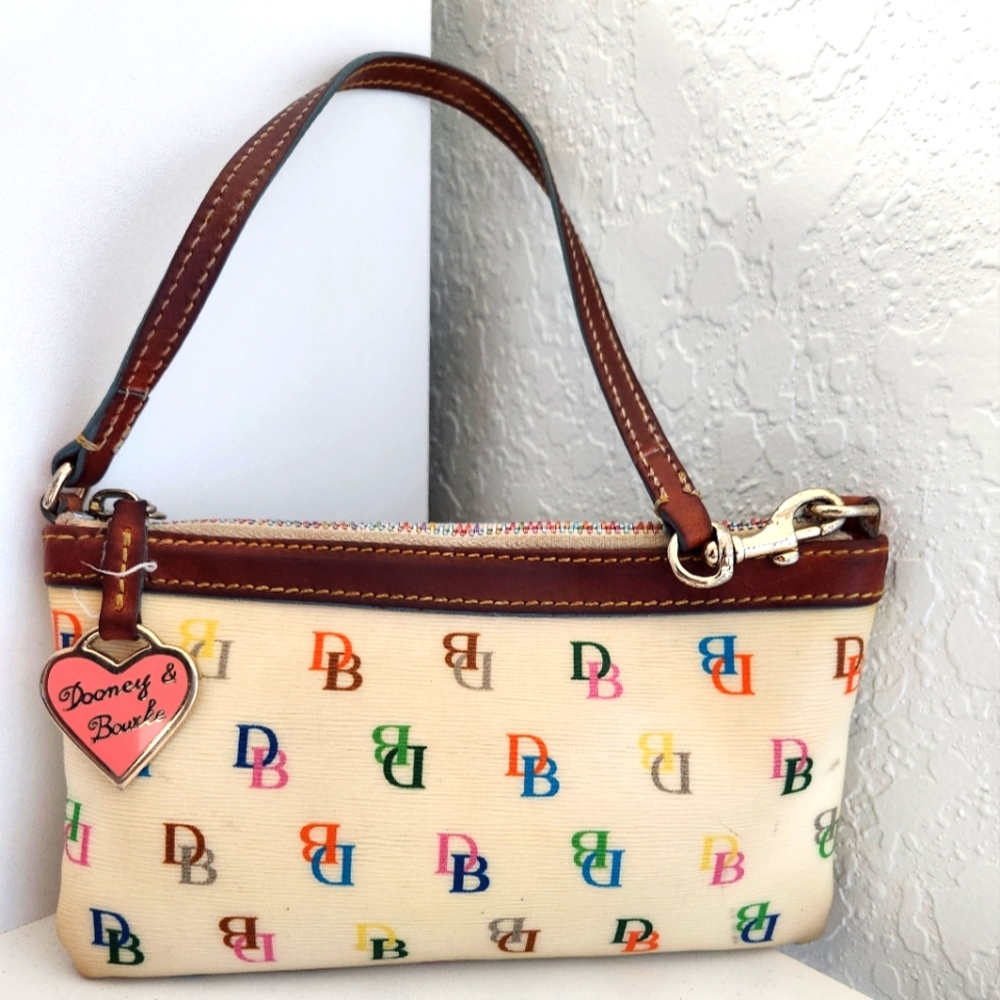 Dooney & Bourke Signature Monogram Rainbow Large Slim Wristlet